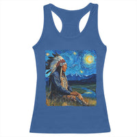 Native American Indian Van Goghs Starry Night Racerback Tank Top - Wonder Print Shop