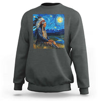 Native American Indian Van Goghs Starry Night Sweatshirt - Wonder Print Shop