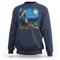 Native American Indian Van Goghs Starry Night Sweatshirt - Wonder Print Shop