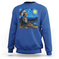Native American Indian Van Goghs Starry Night Sweatshirt - Wonder Print Shop