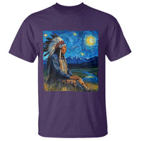 Native American Indian Van Goghs Starry Night T Shirt - Wonder Print Shop