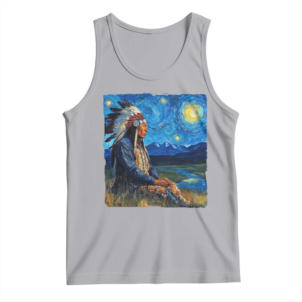 Native American Indian Van Goghs Starry Night Tank Top - Wonder Print Shop