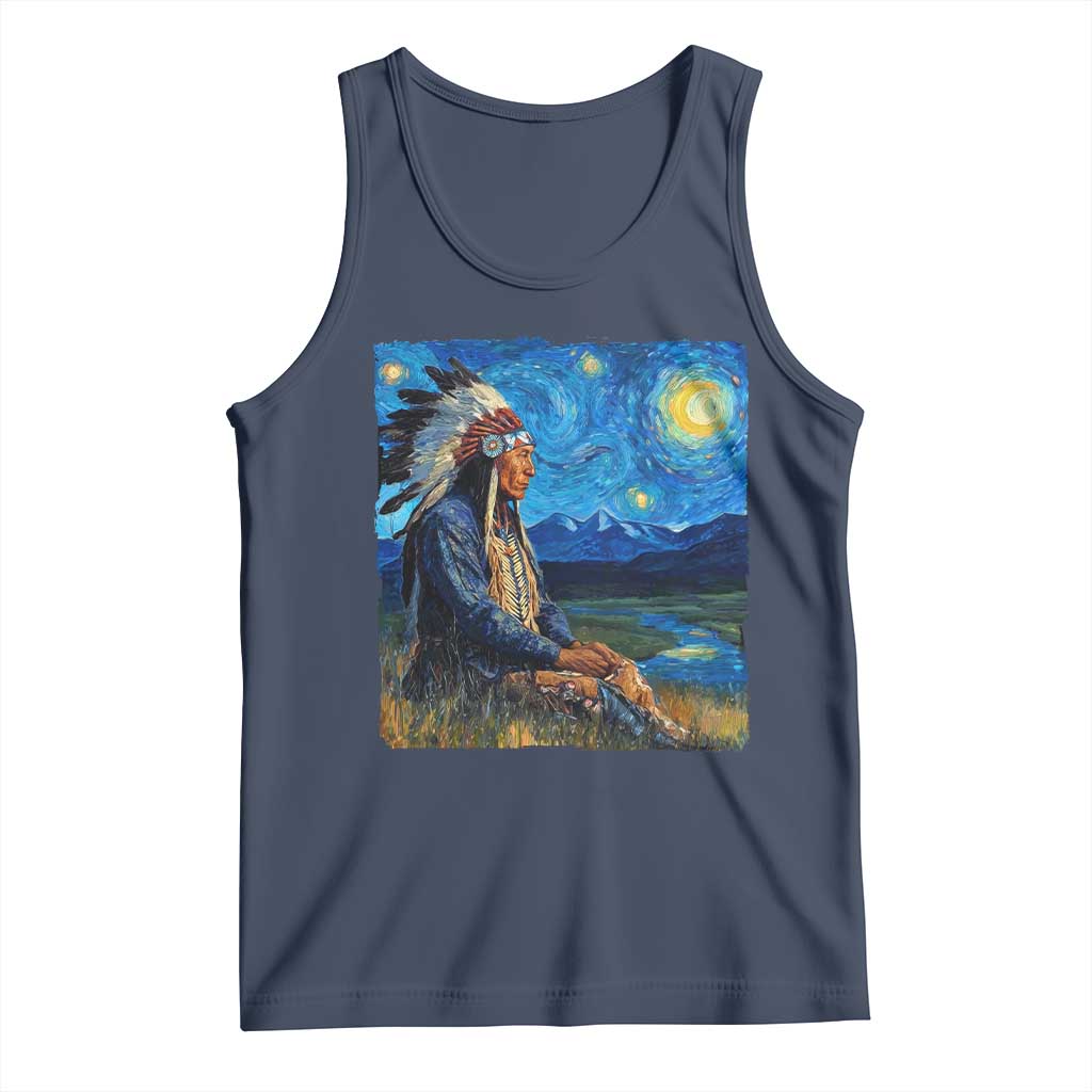 Native American Indian Van Goghs Starry Night Tank Top - Wonder Print Shop