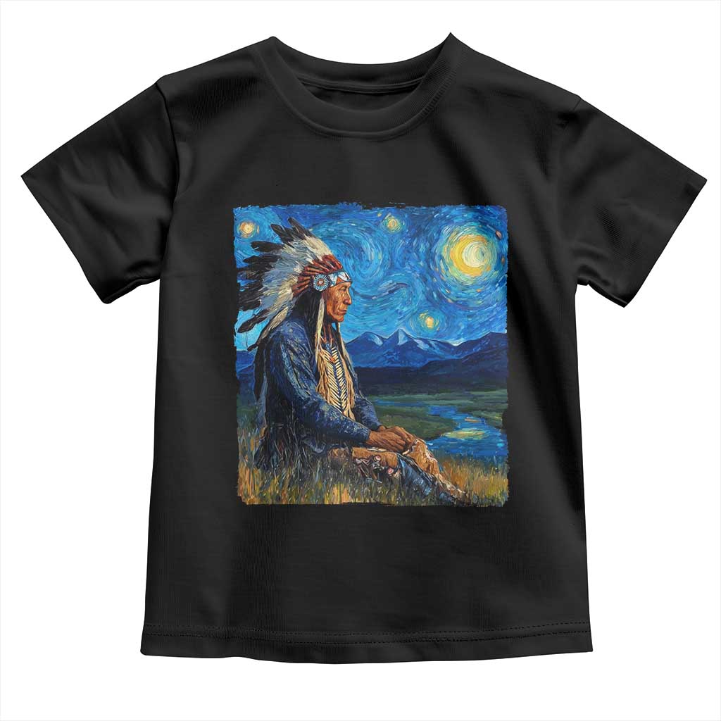 Native American Indian Van Goghs Starry Night Toddler T Shirt - Wonder Print Shop