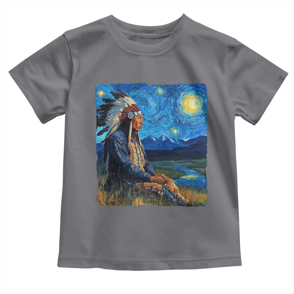 Native American Indian Van Goghs Starry Night Toddler T Shirt - Wonder Print Shop