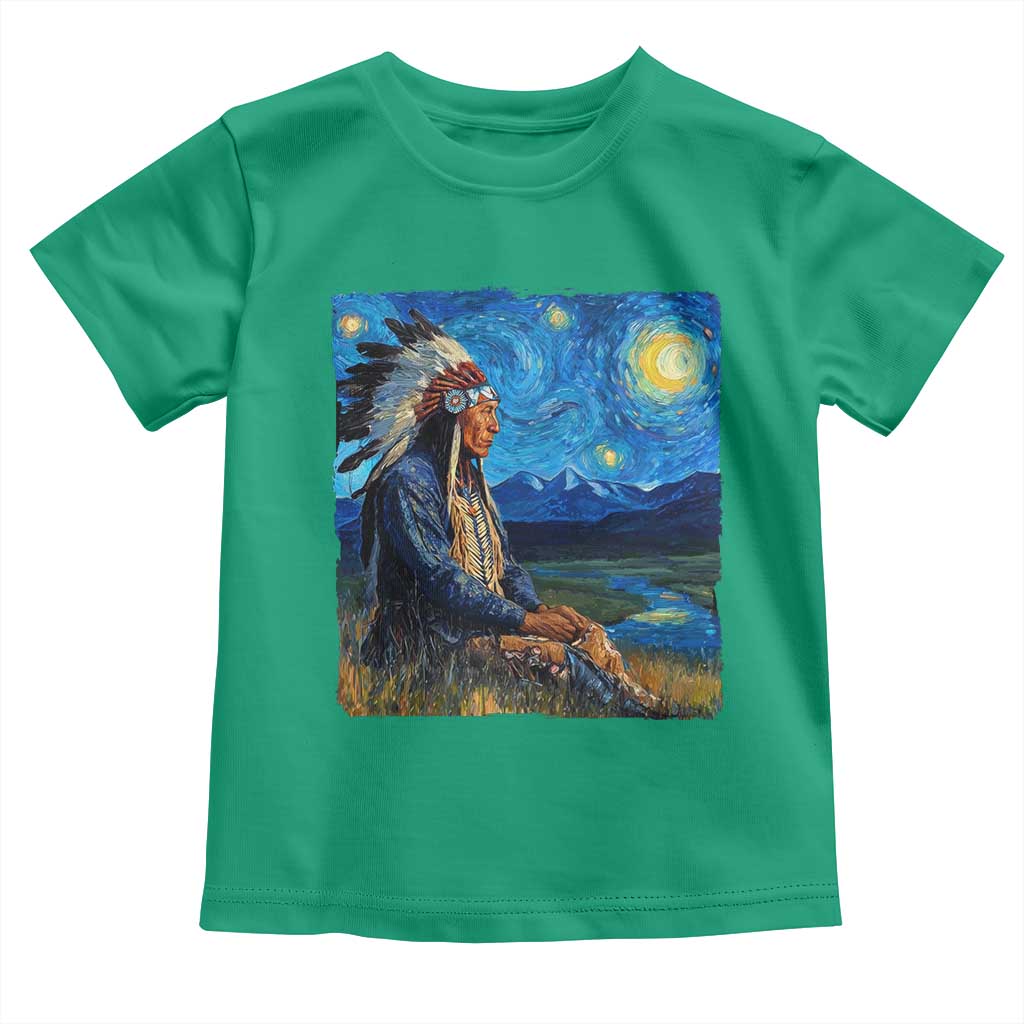 Native American Indian Van Goghs Starry Night Toddler T Shirt - Wonder Print Shop