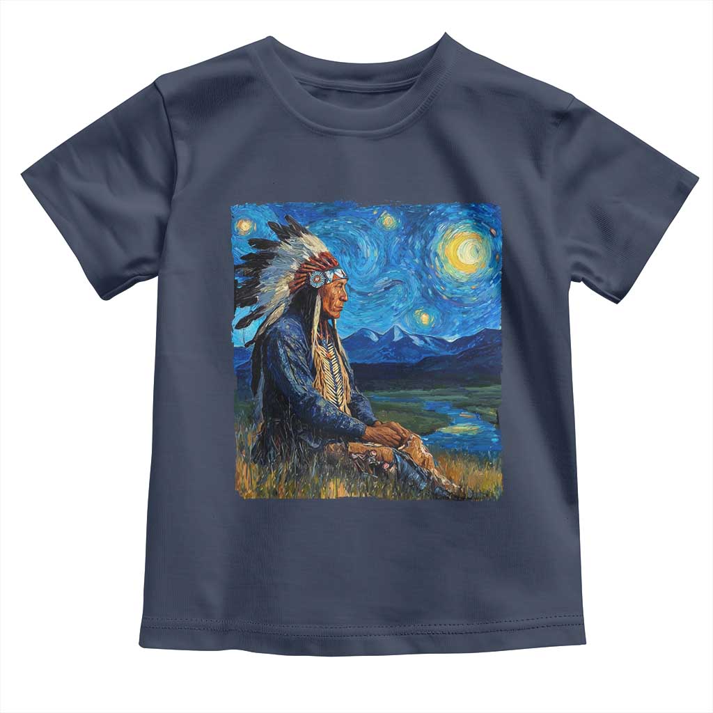 Native American Indian Van Goghs Starry Night Toddler T Shirt - Wonder Print Shop