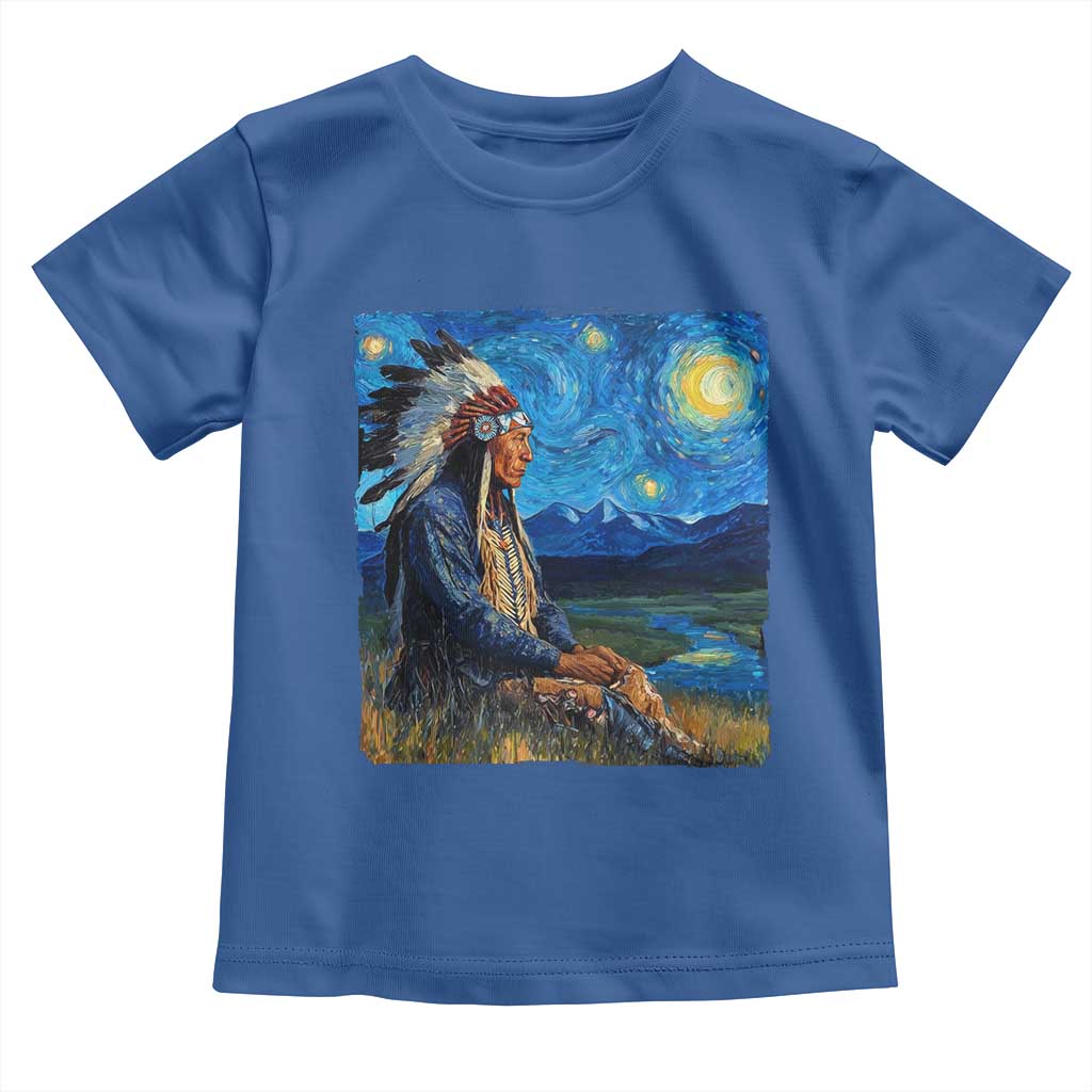 Native American Indian Van Goghs Starry Night Toddler T Shirt - Wonder Print Shop