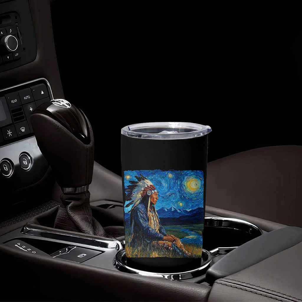 Native American Indian Van Goghs Starry Night Tumbler Cup - Wonder Print Shop