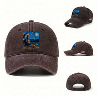 Native American Indian Van Goghs Starry Night Washed Cotton Baseball Cap