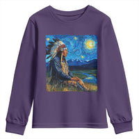 Native American Indian Van Goghs Starry Night Youth Sweatshirt - Wonder Print Shop
