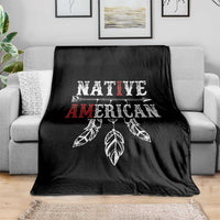 I Am Native American Throw Blanket Indigenous Pride Vintage Dreamcatcher Arrow - Wonder Print Shop