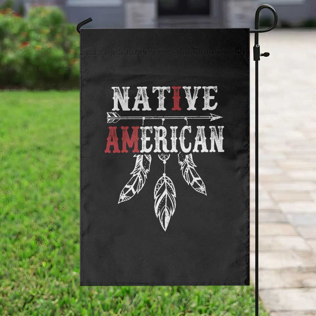 I Am Native American Garden Flag Indigenous Pride Vintage Dreamcatcher Arrow - Wonder Print Shop