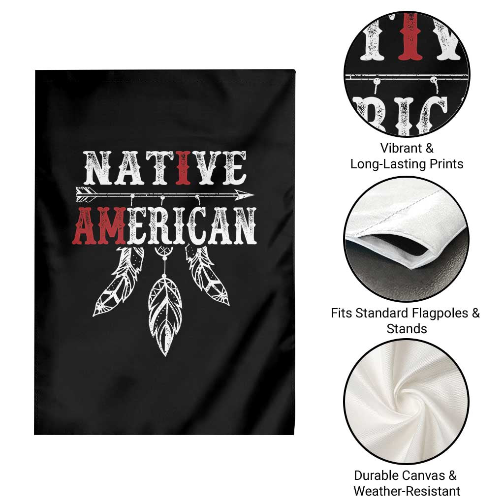 I Am Native American Garden Flag Indigenous Pride Vintage Dreamcatcher Arrow - Wonder Print Shop