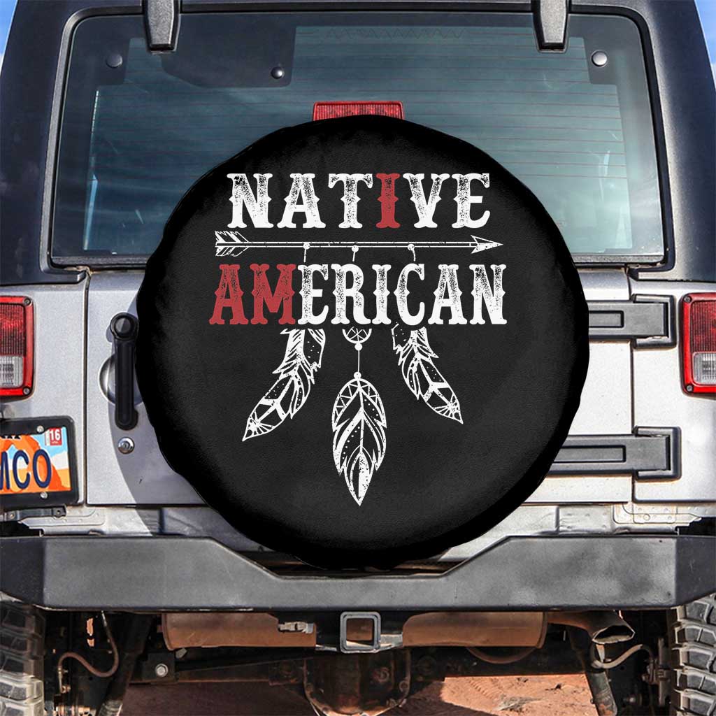 I Am Native American Spare Tire Cover Indigenous Pride Vintage Dreamcatcher Arrow - Wonder Print Shop
