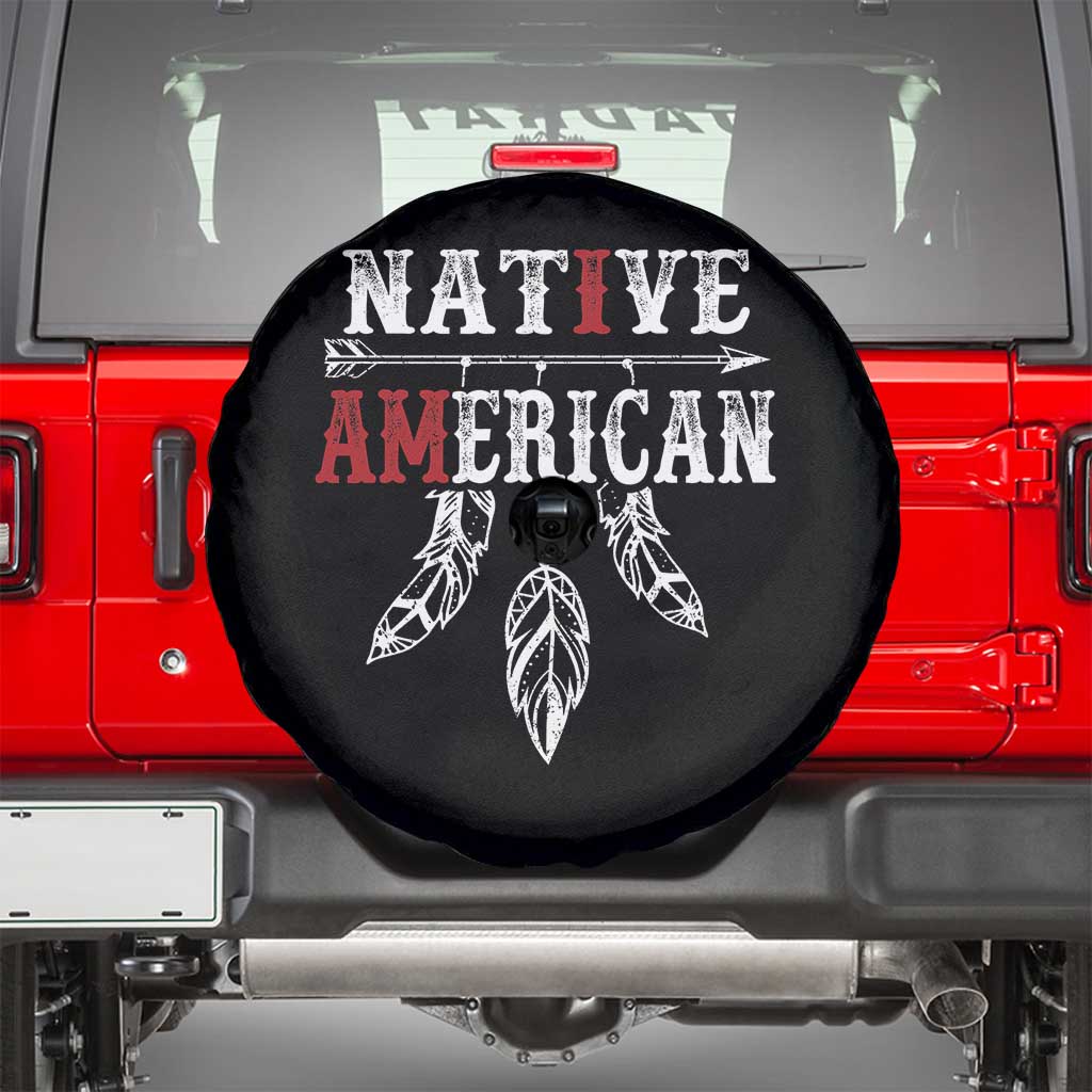 I Am Native American Spare Tire Cover Indigenous Pride Vintage Dreamcatcher Arrow - Wonder Print Shop