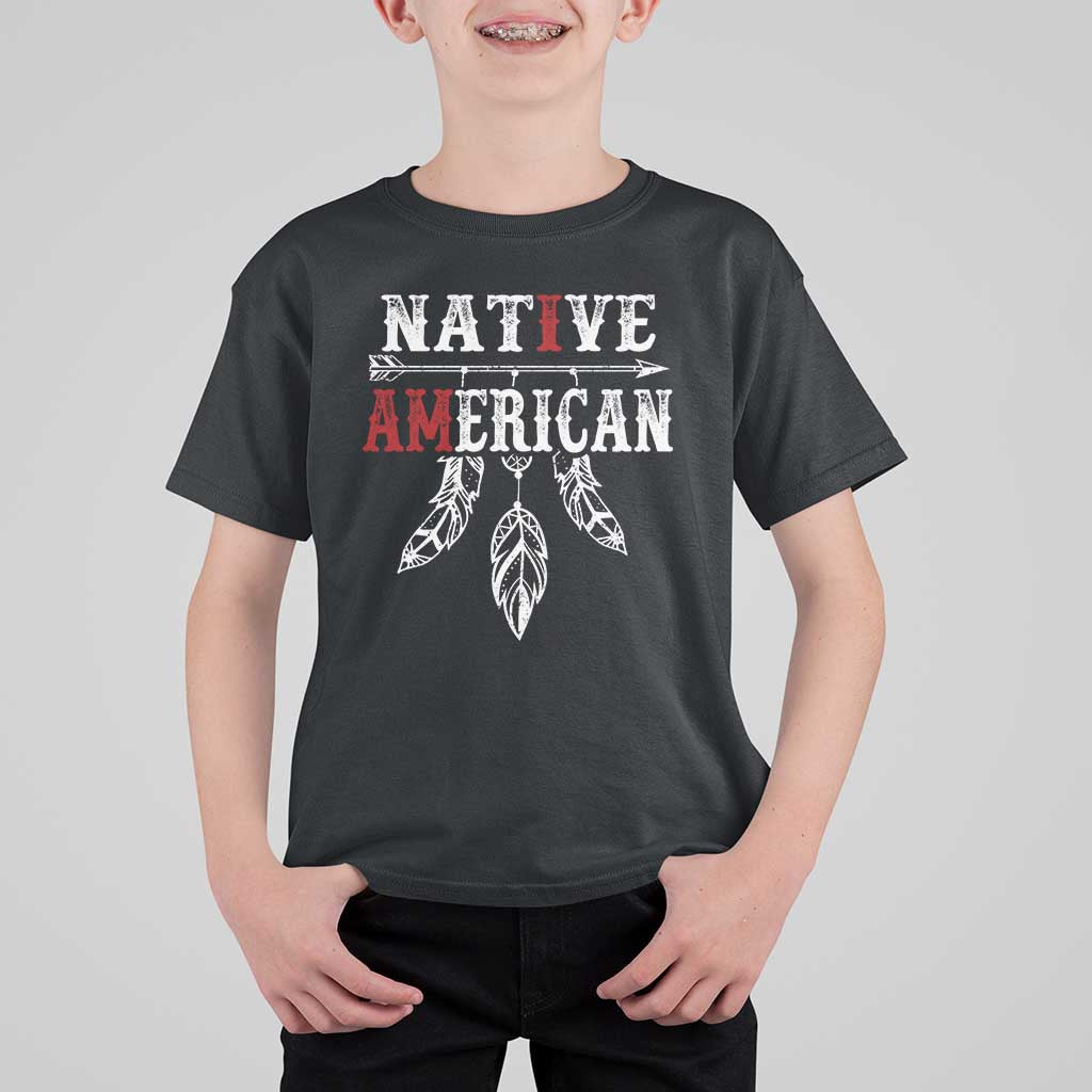 I Am Native American T Shirt For Kid Indigenous Pride Vintage Dreamcatcher Arrow - Wonder Print Shop