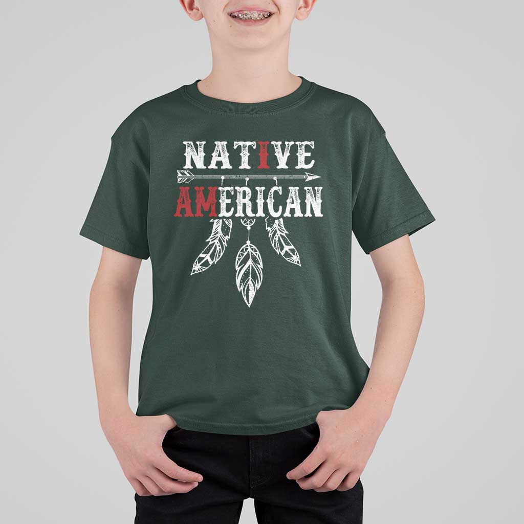 I Am Native American T Shirt For Kid Indigenous Pride Vintage Dreamcatcher Arrow - Wonder Print Shop