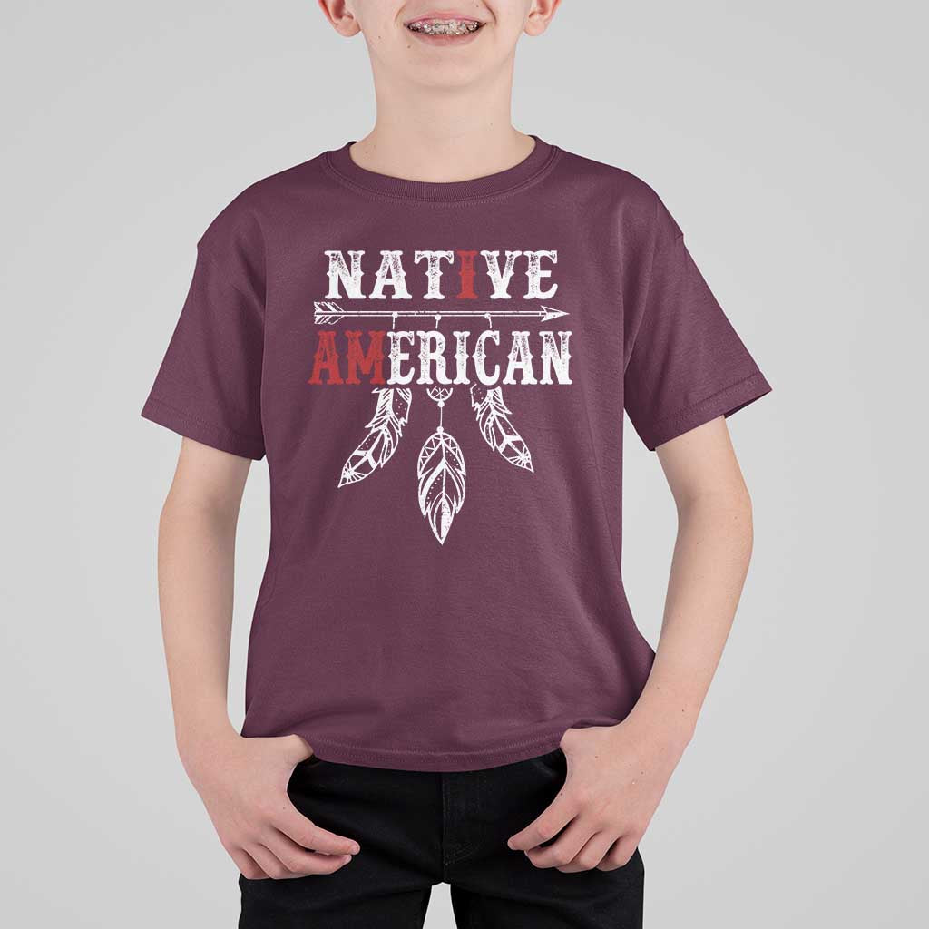 I Am Native American T Shirt For Kid Indigenous Pride Vintage Dreamcatcher Arrow - Wonder Print Shop