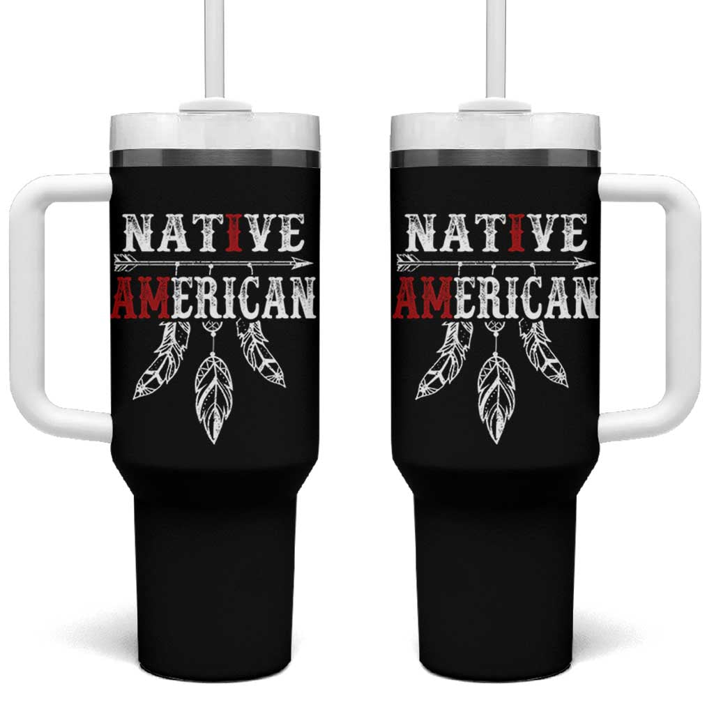 I Am Native American Tumbler With Handle Indigenous Pride Vintage Dreamcatcher Arrow - Wonder Print Shop