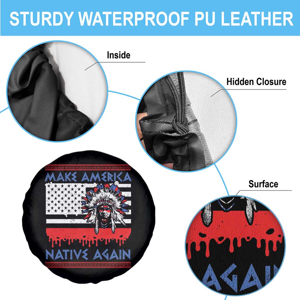 Make America Native Again Spare Tire Cover Native Indian Pride USA Flag - Wonder Print Shop