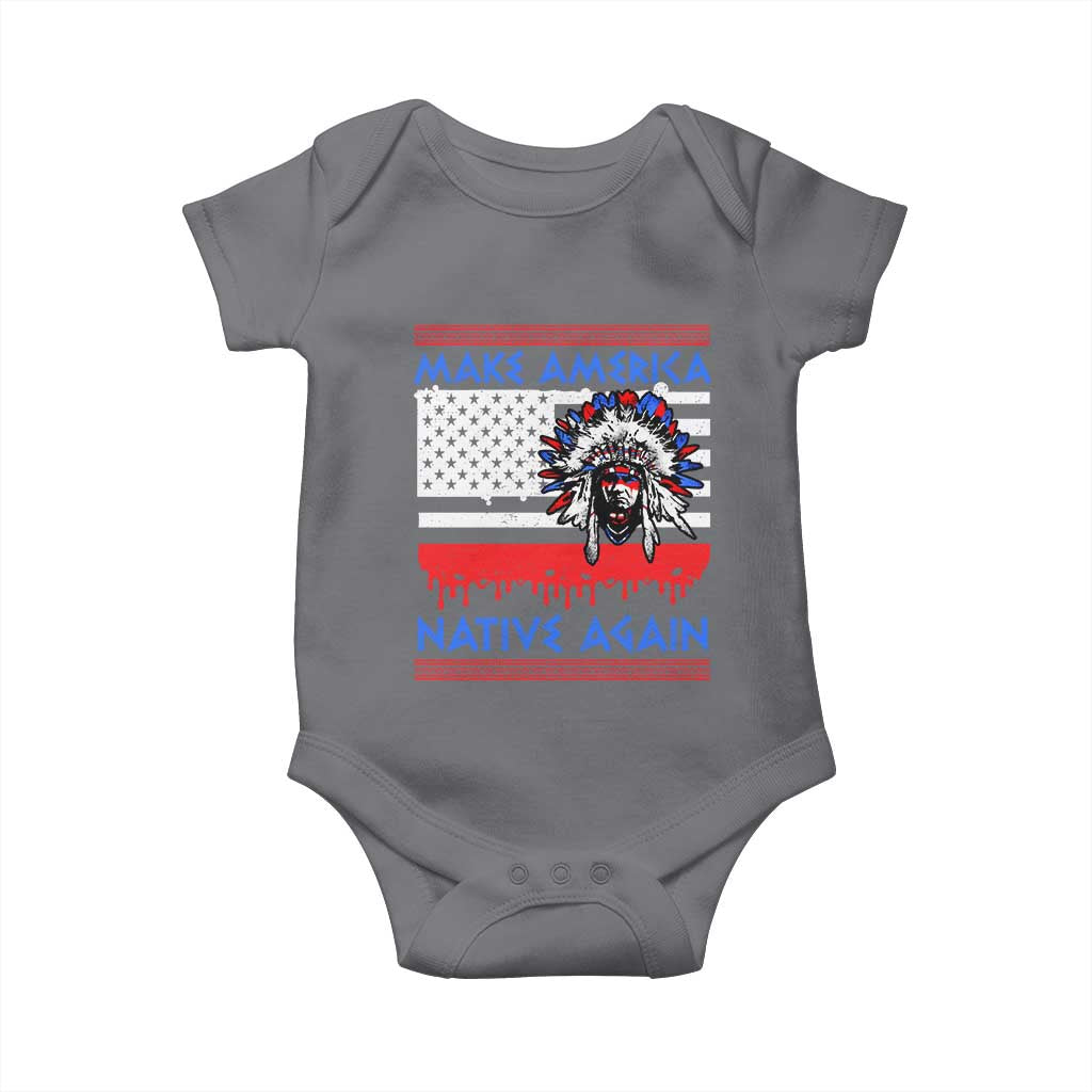 Make America Native Again Baby Onesie Native Indian Pride USA Flag - Wonder Print Shop