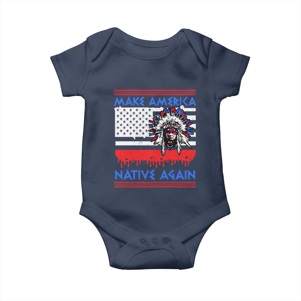 Make America Native Again Baby Onesie Native Indian Pride USA Flag - Wonder Print Shop
