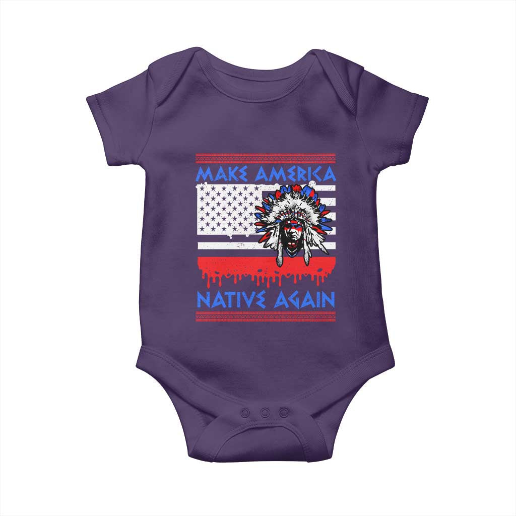 Make America Native Again Baby Onesie Native Indian Pride USA Flag - Wonder Print Shop