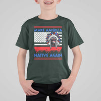 Make America Native Again T Shirt For Kid Native Indian Pride USA Flag - Wonder Print Shop
