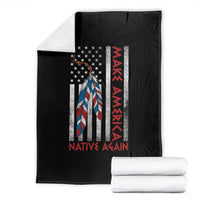 Make America Native Again Throw Blanket Indigenous Peoples Day USA Flag - Wonder Print Shop