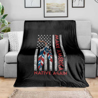Make America Native Again Throw Blanket Indigenous Peoples Day USA Flag - Wonder Print Shop