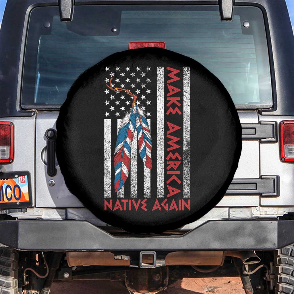 Make America Native Again Spare Tire Cover Indigenous Peoples Day USA Flag - Wonder Print Shop