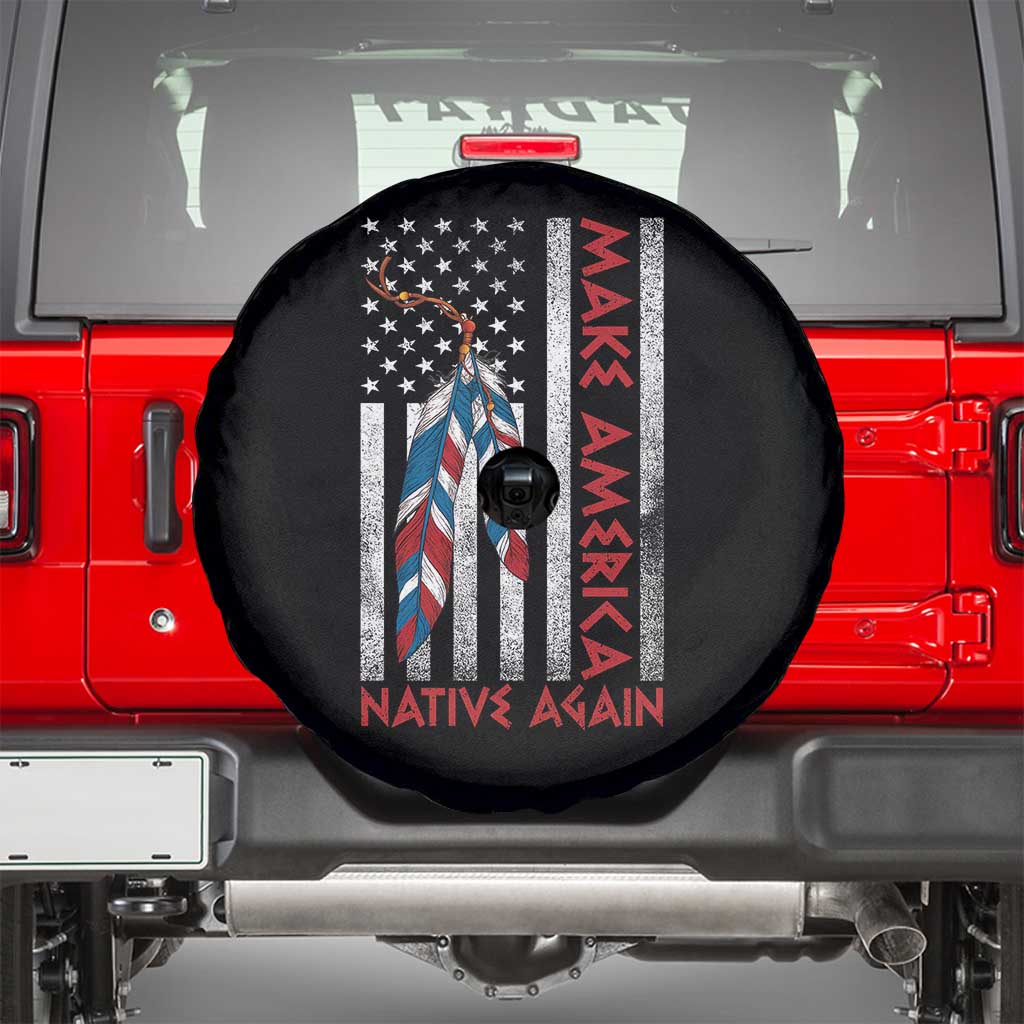 Make America Native Again Spare Tire Cover Indigenous Peoples Day USA Flag - Wonder Print Shop