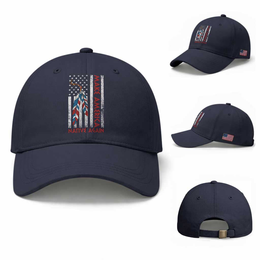 Make America Native Again Baseball Cap Indigenous Peoples Day USA Flag