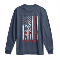 Make America Native Again Long Sleeve Shirt Indigenous Peoples Day USA Flag - Wonder Print Shop