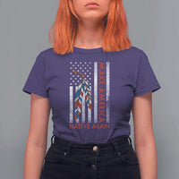 Make America Native Again T Shirt For Women Indigenous Peoples Day USA Flag - Wonder Print Shop