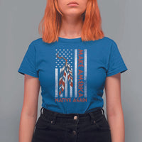 Make America Native Again T Shirt For Women Indigenous Peoples Day USA Flag - Wonder Print Shop