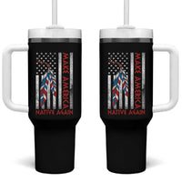 Make America Native Again Tumbler With Handle Indigenous Peoples Day USA Flag - Wonder Print Shop
