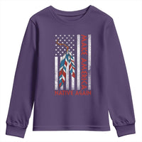 Make America Native Again Youth Sweatshirt Indigenous Peoples Day USA Flag - Wonder Print Shop