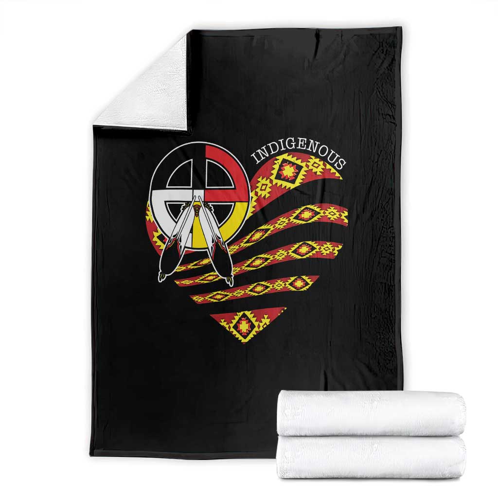 Indigenous Pride Native American Medicine Wheel Throw Blanket - Wonder Print Shop