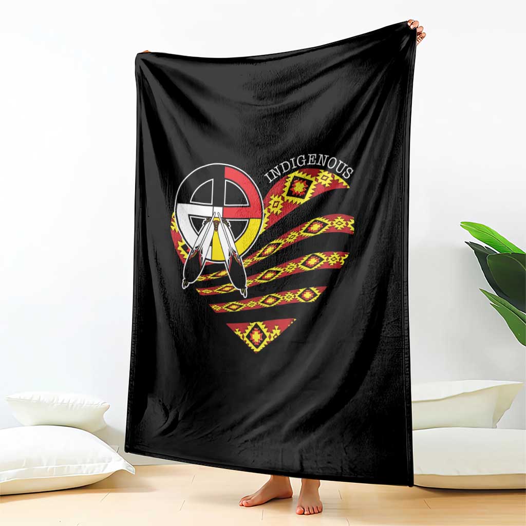 Indigenous Pride Native American Medicine Wheel Throw Blanket - Wonder Print Shop