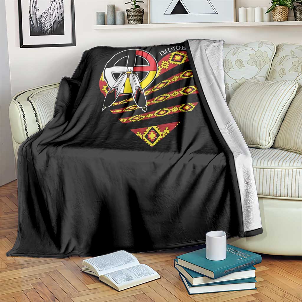 Indigenous Pride Native American Medicine Wheel Throw Blanket - Wonder Print Shop