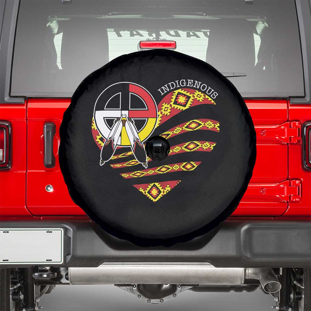 Indigenous Pride Native American Medicine Wheel Spare Tire Cover - Wonder Print Shop