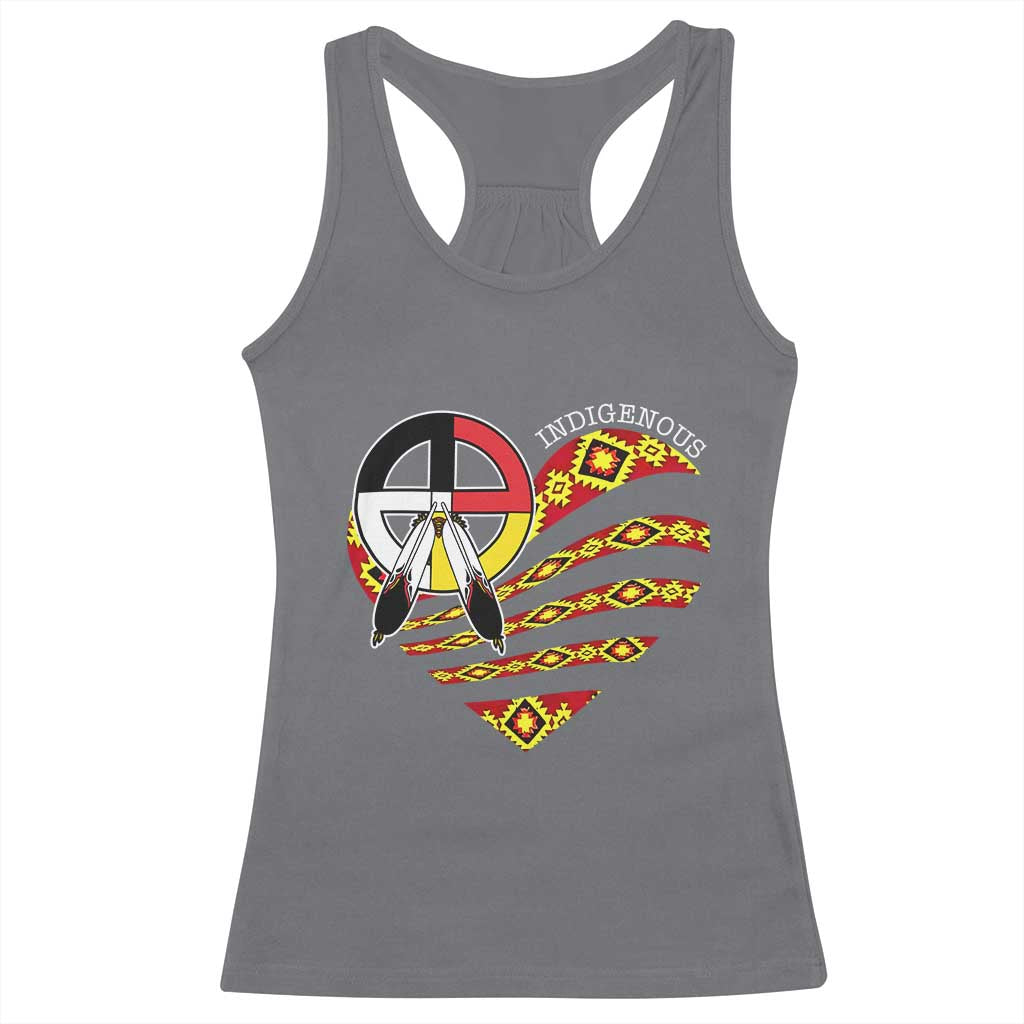 Indigenous Pride Native American Medicine Wheel Racerback Tank Top - Wonder Print Shop