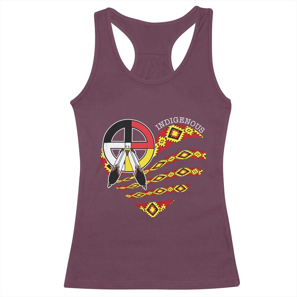 Indigenous Pride Native American Medicine Wheel Racerback Tank Top - Wonder Print Shop