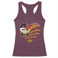 Indigenous Pride Native American Medicine Wheel Racerback Tank Top - Wonder Print Shop