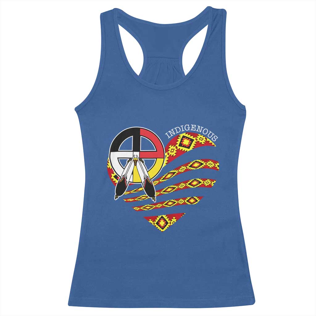 Indigenous Pride Native American Medicine Wheel Racerback Tank Top - Wonder Print Shop