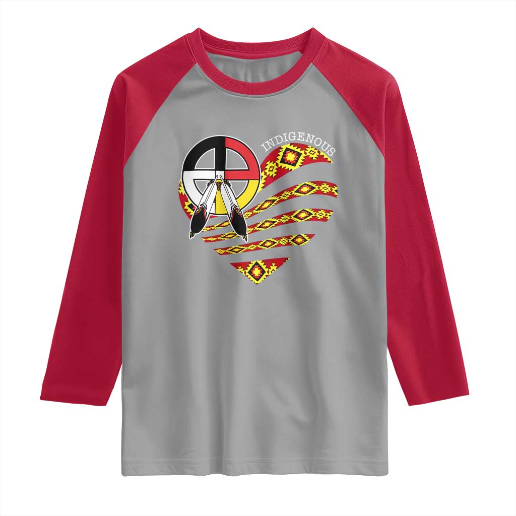 Indigenous Pride Native American Medicine Wheel Raglan Shirt - Wonder Print Shop
