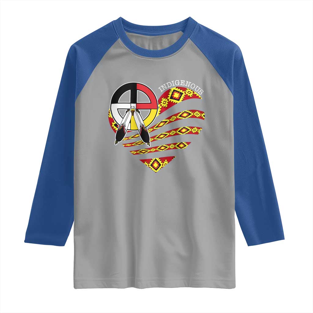 Indigenous Pride Native American Medicine Wheel Raglan Shirt - Wonder Print Shop