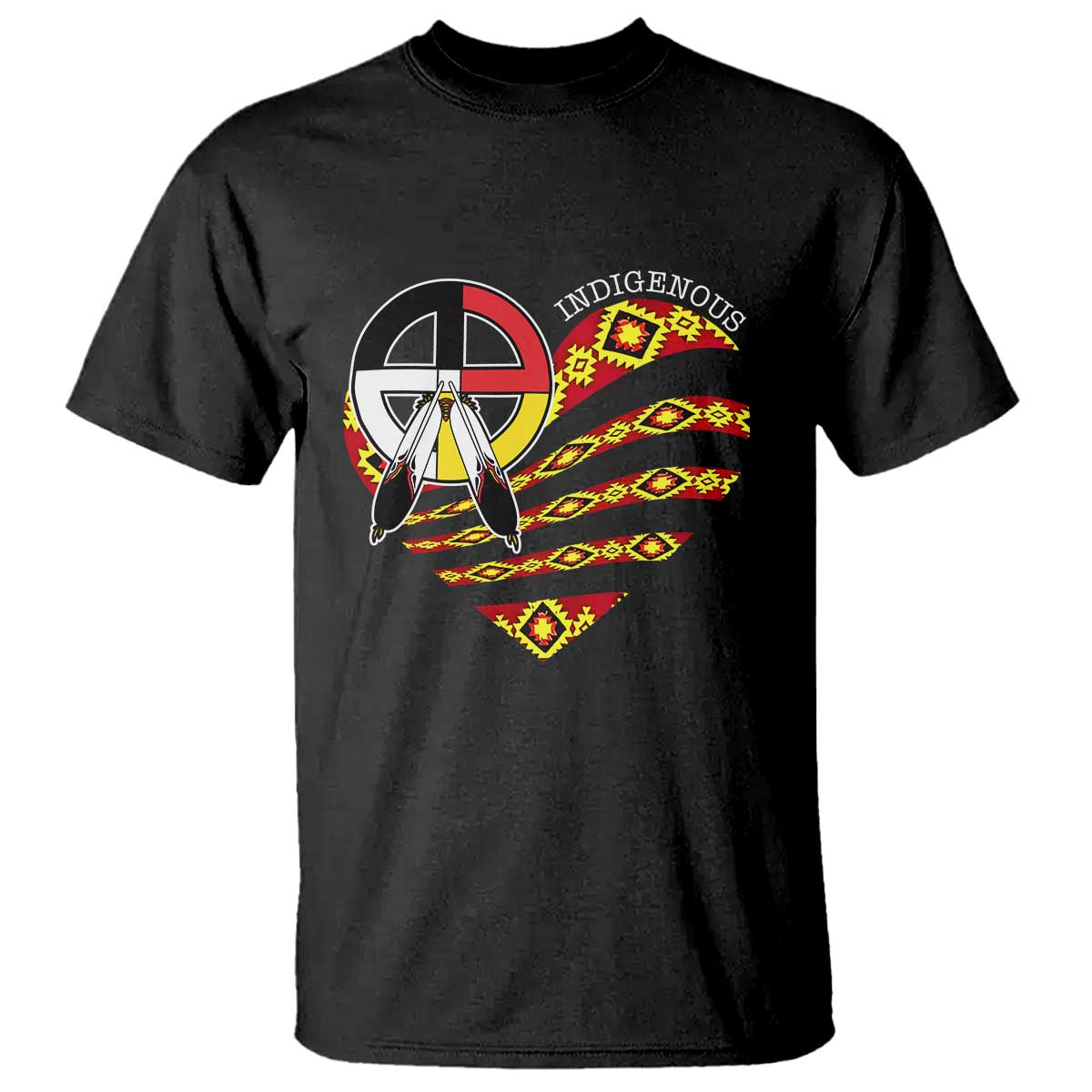 Indigenous Pride Native American Medicine Wheel T Shirt - Wonder Print Shop
